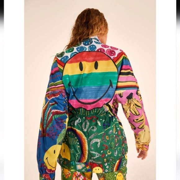Farm Rio Smiley Windbreaker Jacket - Picture 2 of 6